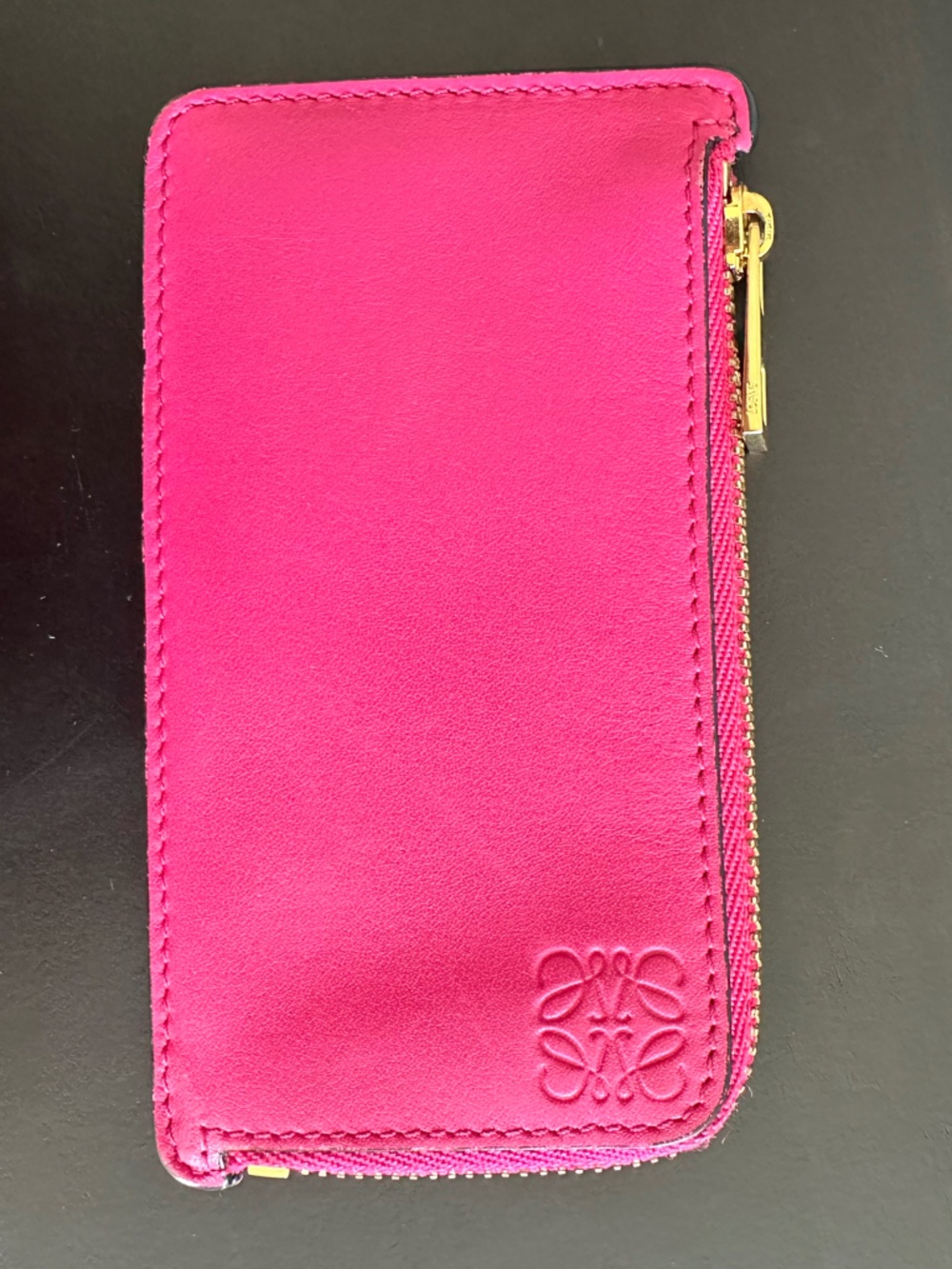 AUTHENTIC Loewe Anagram Coin Purse- hot pink